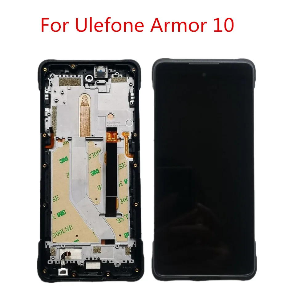 For Ulefone Armor 10 5G Phone LCD Assembly Display with frame + Touch Screen Panel Digitizer Repair Parts Microphone Volume FPC