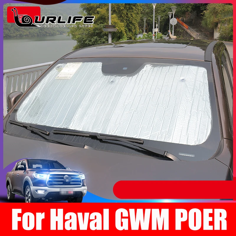 Car Sunshades UV Protection Curtain Car Sun Shade Film Visor Front Windshield  Cover  For Great Wall GWM Poer Cannon UTE 2021