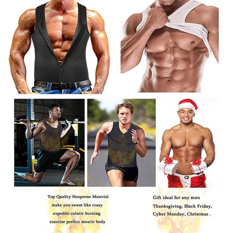 POP Men Sweat Sauna Body Shaper Vest Waist Trainer Slimming Tank Top Shapewear Corset Gym Underwear Men Fat Burn Workout Trimmer