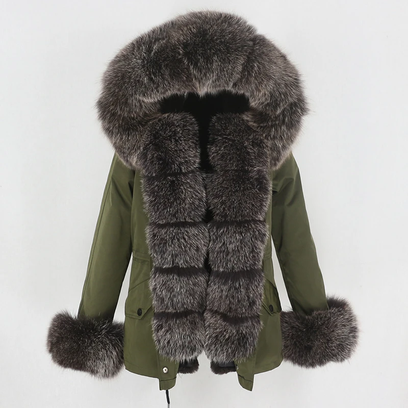 

MENINA BONITA 2022 Real Fur Waterproof Parka Winter Jacket Women Big Natural Fox Fur Collar Hood Detachable Thick Warm Outerwear