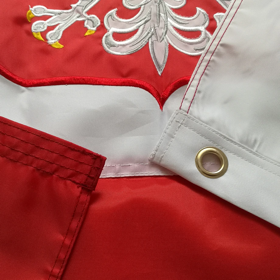 Double-sided Embroidered Sewn Poland Flag Polish National Flag World Country Banner Oxford Fabric 3x5ft 150x90cm