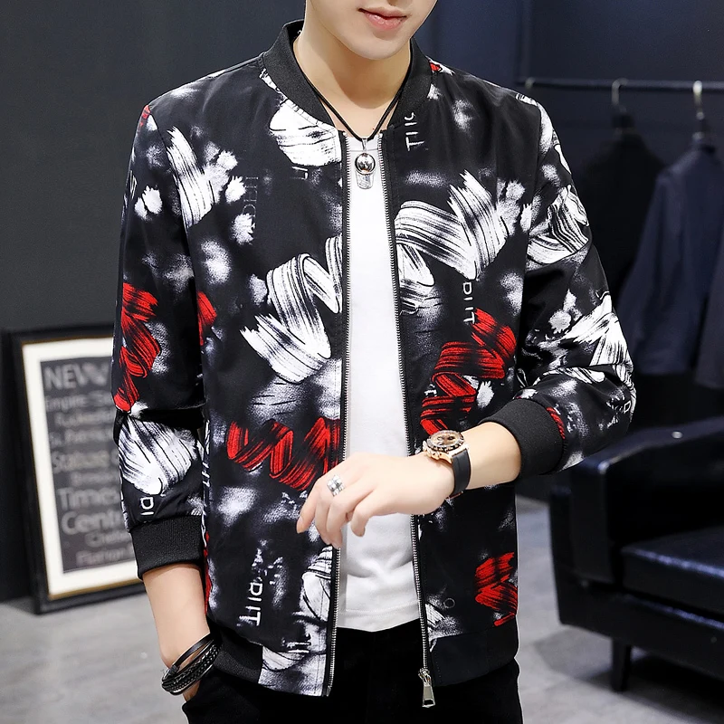 

Floral 2020 Autumn Man Hip Hop Streetwear Club Outfit Men Coat Bomber Jacket Plus Size 6xl