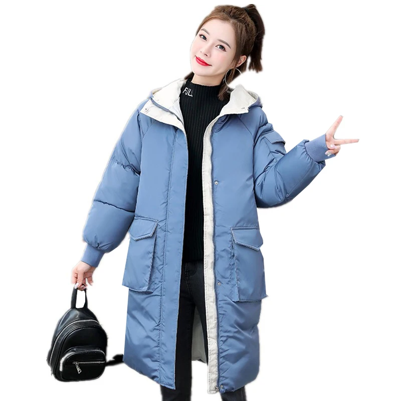 

2022 winter women's down jacket medium long Korean loose parker overcoat thicken women's winter down jacket coat tide