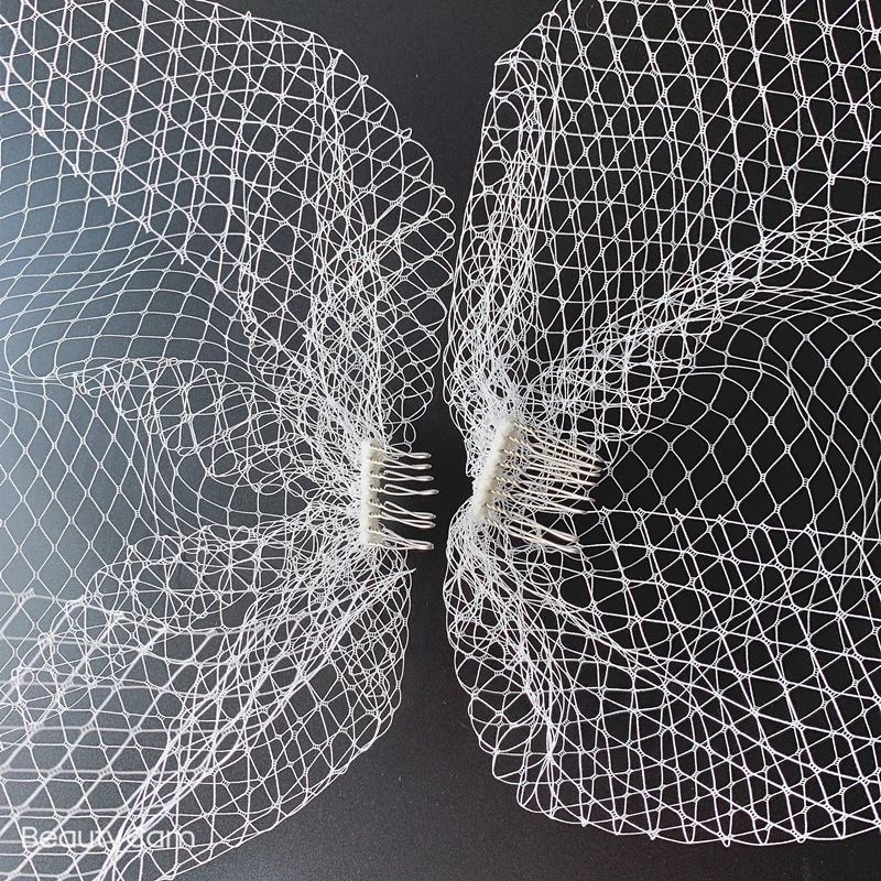 Novo branco marfim preto nupcial net birdcage véus encantadores véu de casamento chapéus fascinator rosto véus com pente reino unido