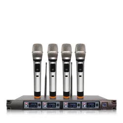 handheld microphone wireless systems UHF4 channel lapel condenser headset karaoke microphone studio speaker for singers U4000mic