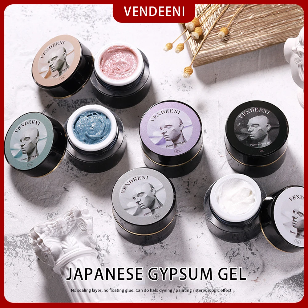 Vendeeni 3D วาดเจลเล็บ Art พลาสเตอร์ Sand Texture เจล UV ไม่จำเป็นต้อง Top Coat เล็บเจลศิลปะเจลภาษาโปลิชคำยิปซั่มเคลือบเงา