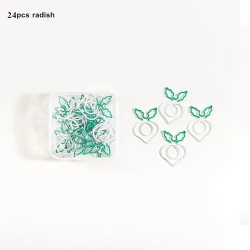 MINKYS Kawaii 10pcs/lot Strawberry Lemon Carrot Metal Paper Clip Christmas Song Decorative Bookmark Binder Clips Stationery - Image 12