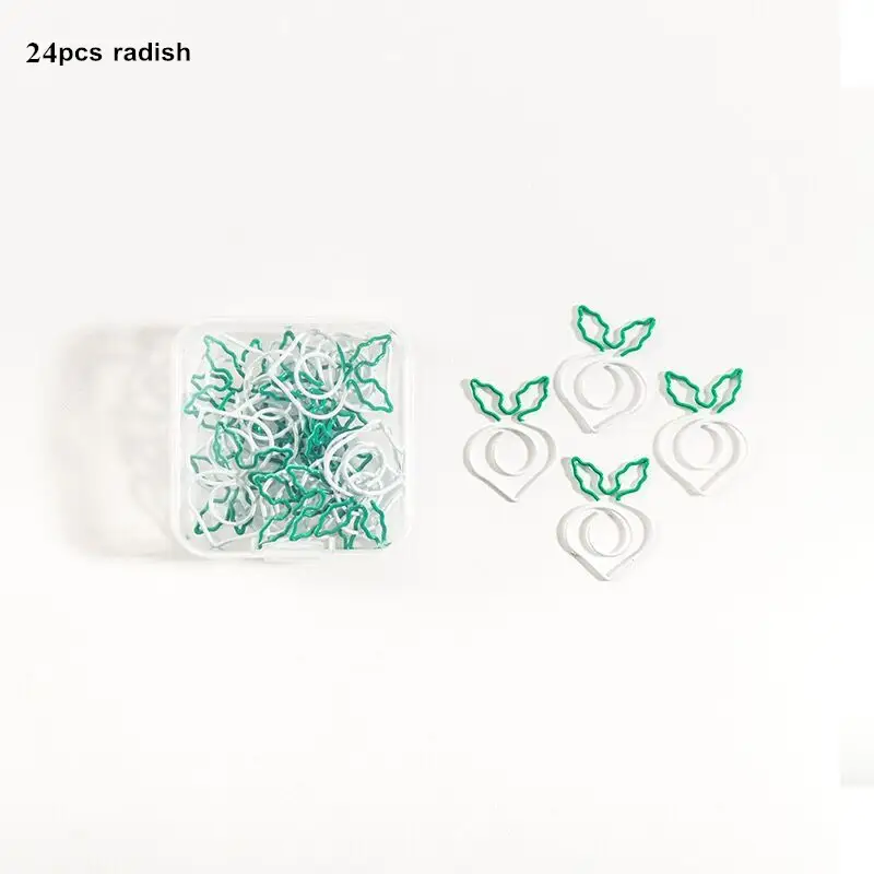 MINKYS Kawaii 10pcs/lot Strawberry Lemon Carrot Metal Paper Clip Christmas Song Decorative Bookmark Binder Clips Stationery - Image 12