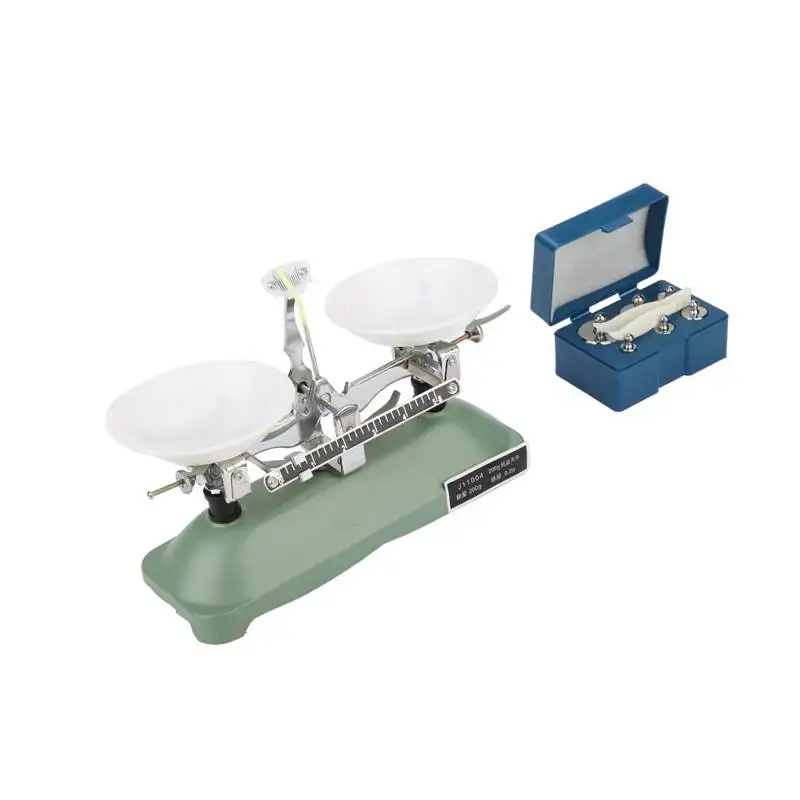 Tray Balance 200g/0.2g Mechanical Tray Balance Scale with Weights Chemical Physics Laboratory Teaching Tool