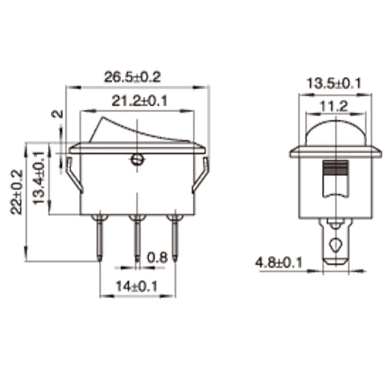 5pcs KCD7 Oval Push Button Rocker Switch 26x14mm 6A 250V 10A 125V AC ON-OFF Car Boat Power Switch 2Pin 3Pin LED Light KCD1