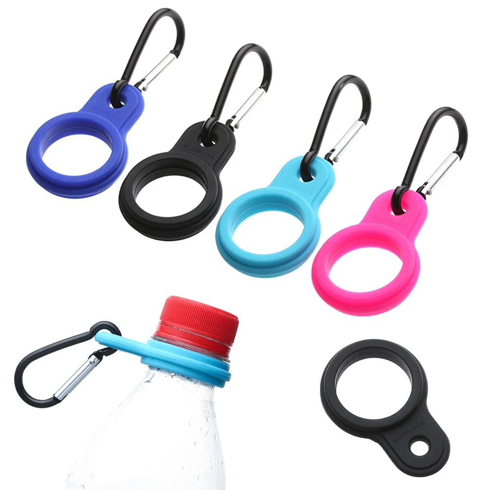 1Pc 2020 Hot Sports Kettle Buckle Outdoor Carabiner Water Bottle Holder Camping Hiking Tool Aluminum Rubber Buckle Hook Dropship