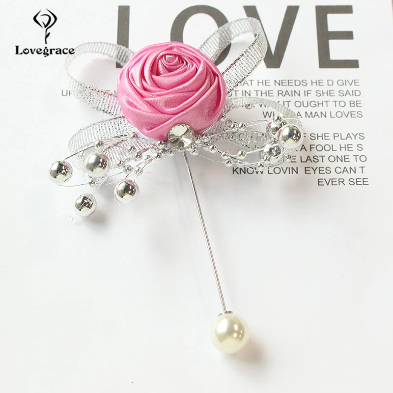 Lovegrace broche de noivado, pérola falsa buzina, broche para festa de casamento, planejador