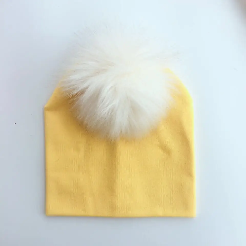 2019 spring winter Toddler infant children baby cotton colorful raccoon hat cap beanie for girls and boys aged pom pom hat props