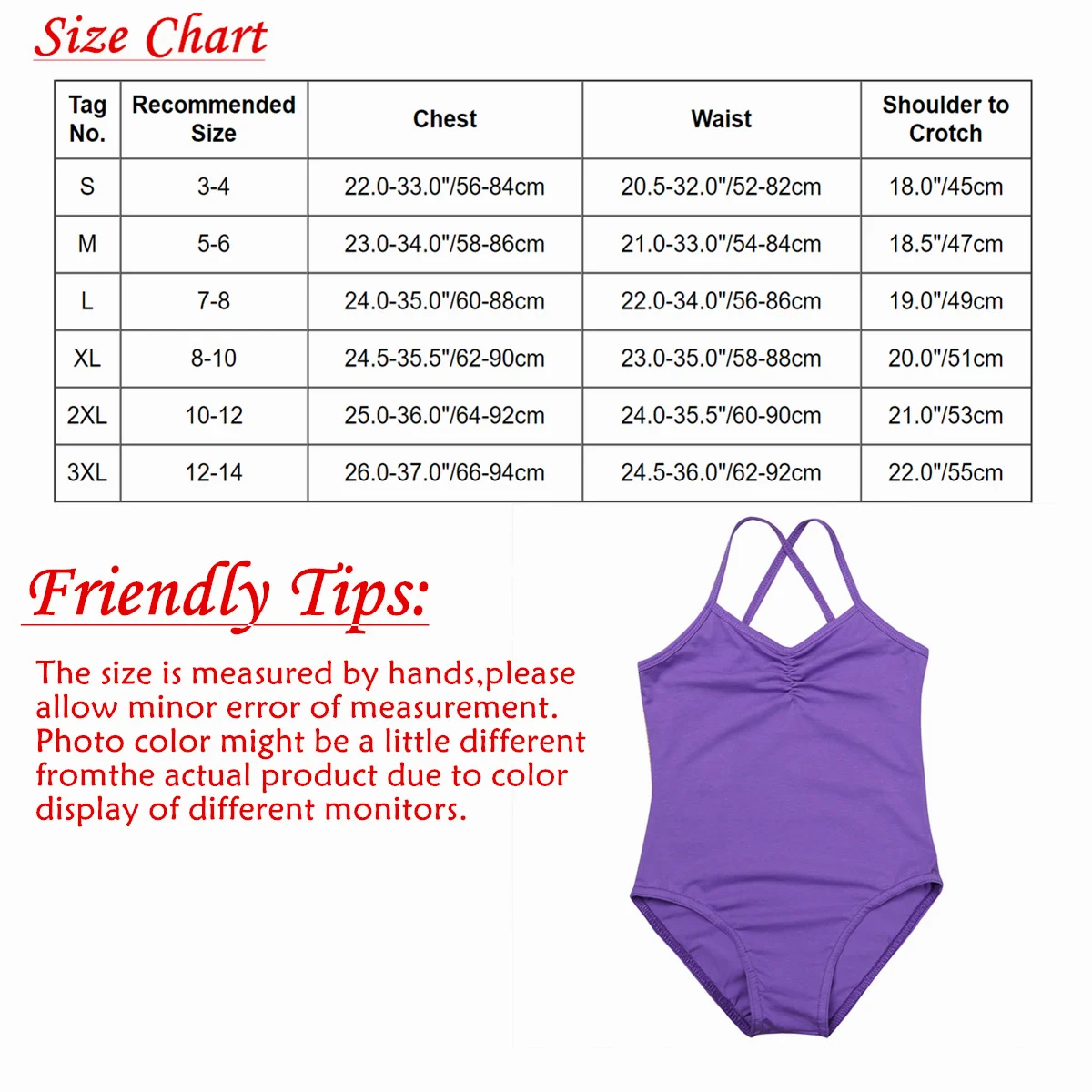 Toddler Kid Girls Gymnastics Leotard Ballet Tutu Leotards Ballerina Dance Wear Bodysuits Cotton Bodysuit for Dancing Performance