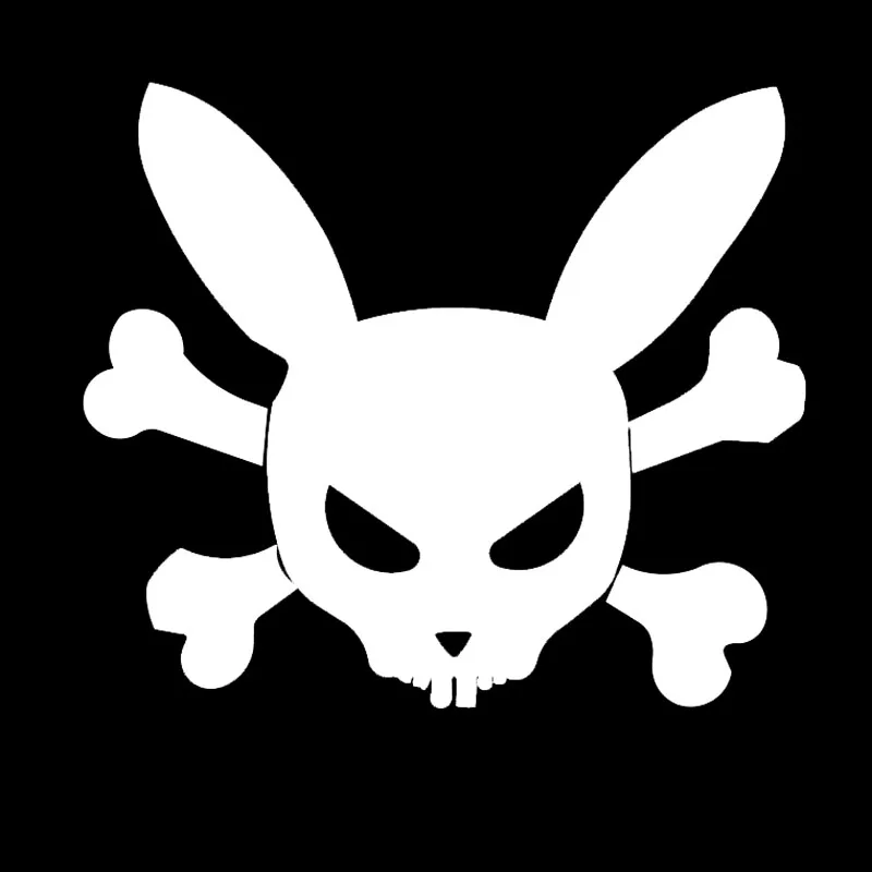 CMCT cool horror rabbit skull creative vinyl waterproof cover scratch car modeling sticker 11.4 * 9.8cm