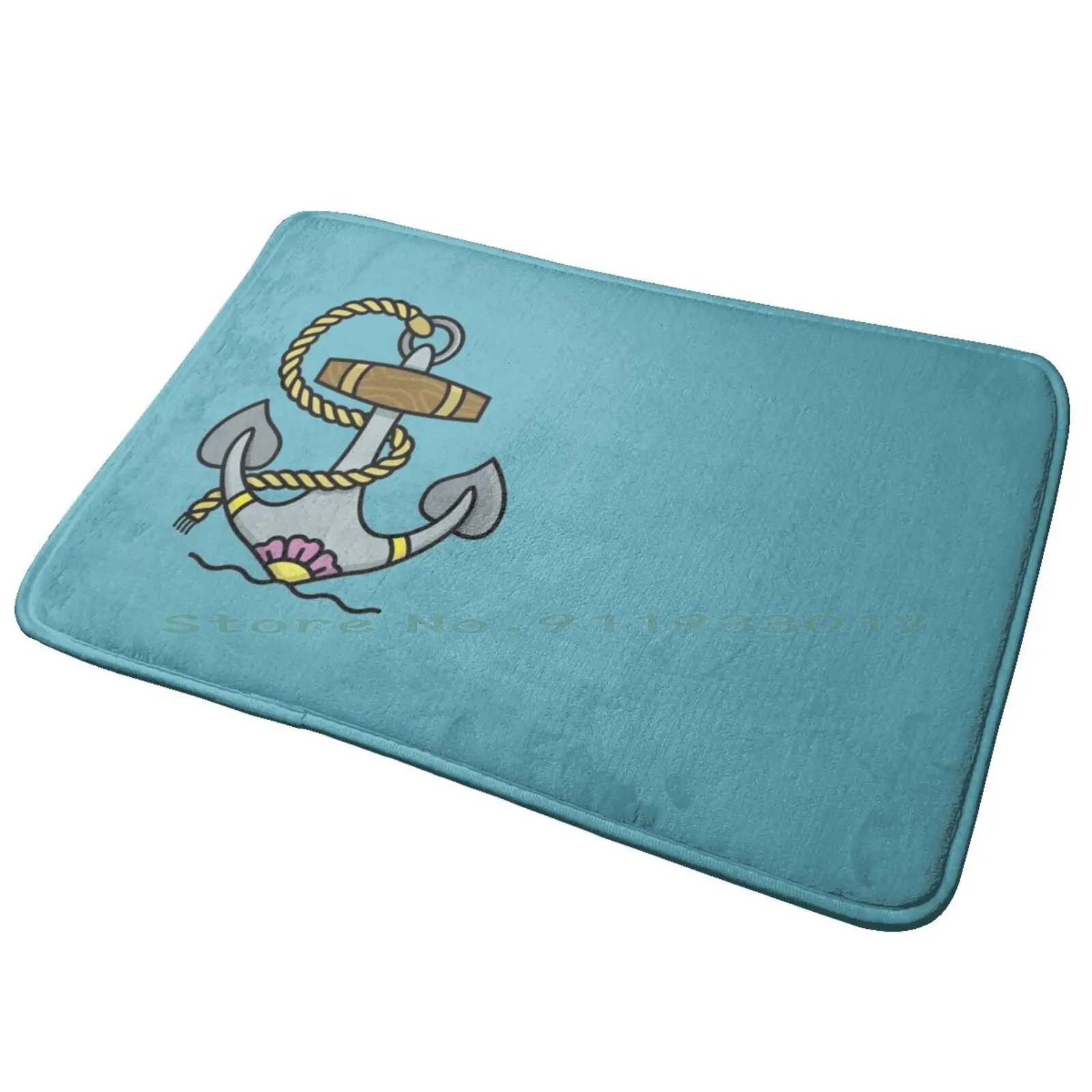 Old School Anchor Entrance Door Mat Bath Mat Rug Tether Crypto Tether Coin Usdt Cryptocurrency Token Cryptotrader Crypto