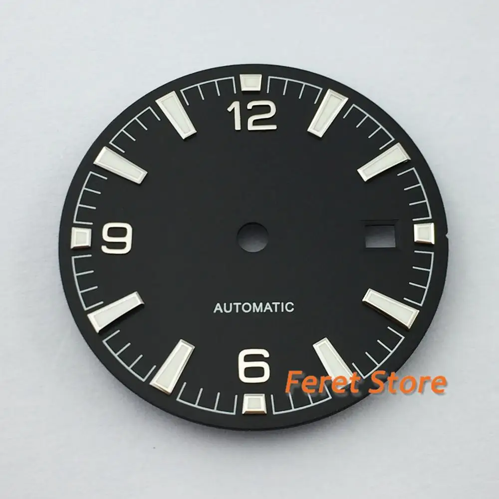 31mm black blue gray dial,green Luminous power reserve Luxury Brand Genuine Leather clasp automatic movement mens watch image 4