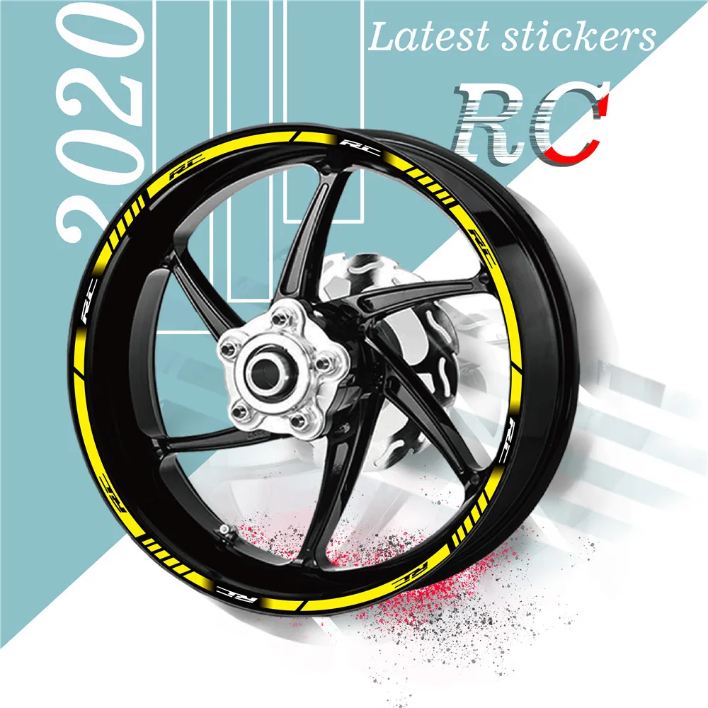 

Motorcycle tyre Sticker Custom wheel reflective decoration Moto inner tire stickers decals For KTM RC rc