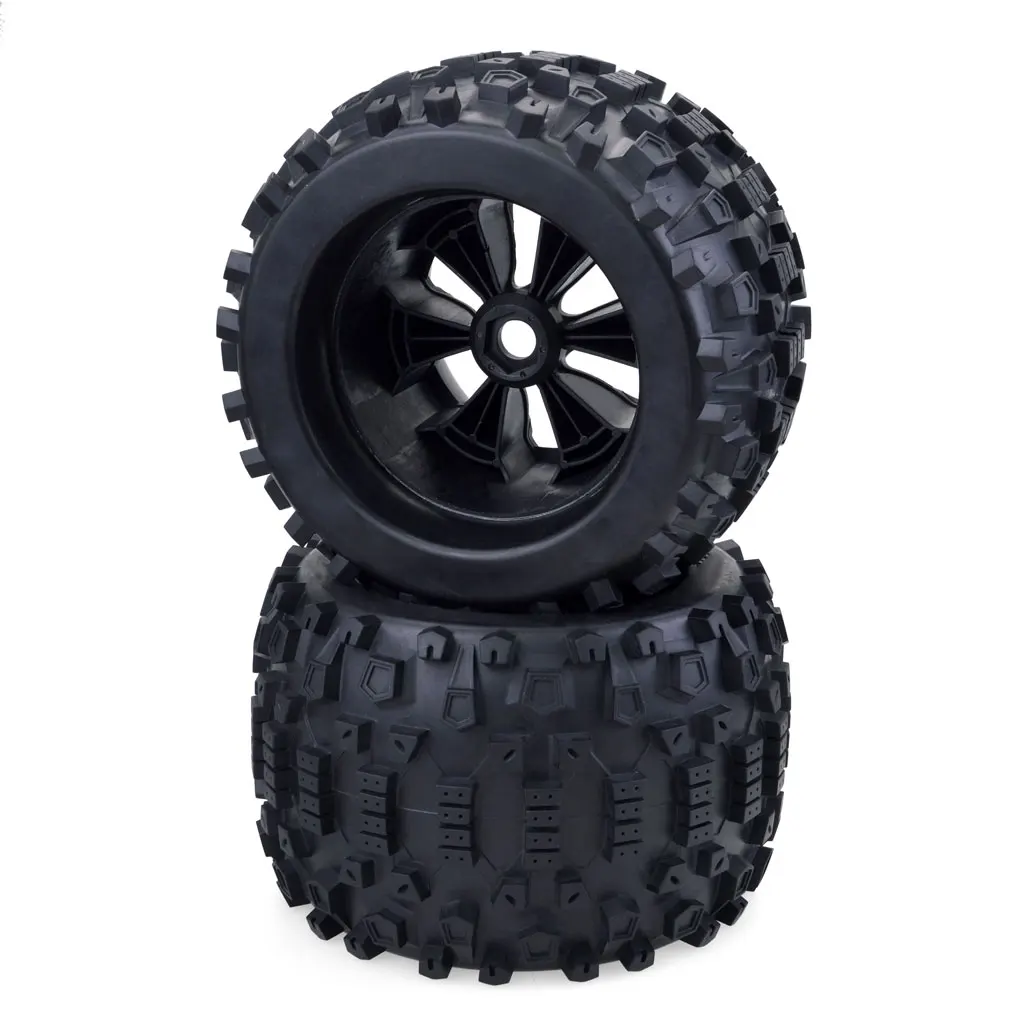 4PCS 170MM 165MM Monster Truck Wheels Rim Tire Set 17mm Hub Hex For 1/8 Off-Road RC Car HPI Redcat Rovan Savage