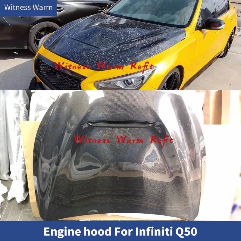 

Для Infiniti Q50 Forge Carbon/carbon Fiber/автомобиль frp, автомобильные капоты двигателя, Чехлы, комплект кузова