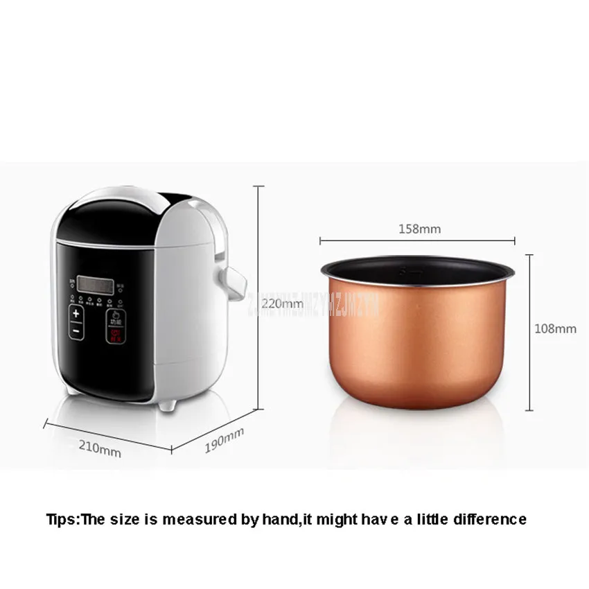 1.6L Mini Intelligent Electric Rice Cooker Household Rice Porridge Soup Cooking Machine With Timing Function 300W 220V JZFB-301C