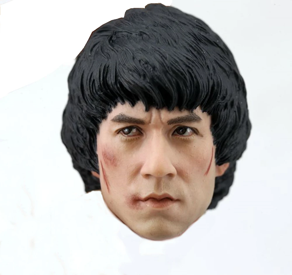 1/6 Scale Head Carving Asian Kung Fu Superstar Jackie Chan Sir Male  Model PVC Suitable For 12Inch Action Figure Body Doll