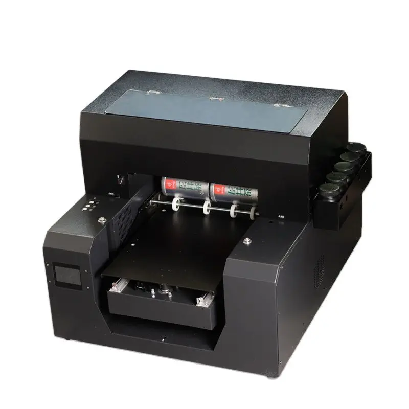 Automatic A3 UV Flat Cylinder Inkjet printer print on bottle phone case metal plate wooden MDF ect directly UV INK FREE