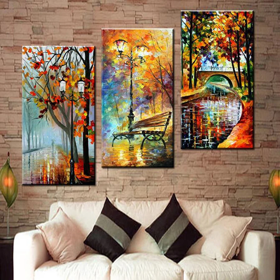 3 piece Rain Tree Road Diamond Painting 5D Diy Full Diamond Embroidery Abstract landscape Mosaic Triptych Home Decor AA2090