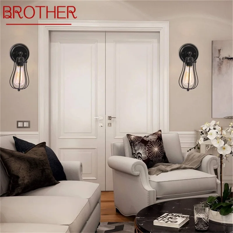 

BROTHER Classical Wall Sconces Light Retro Loft LED Lamp Fixtures for Home Corridor Decoration