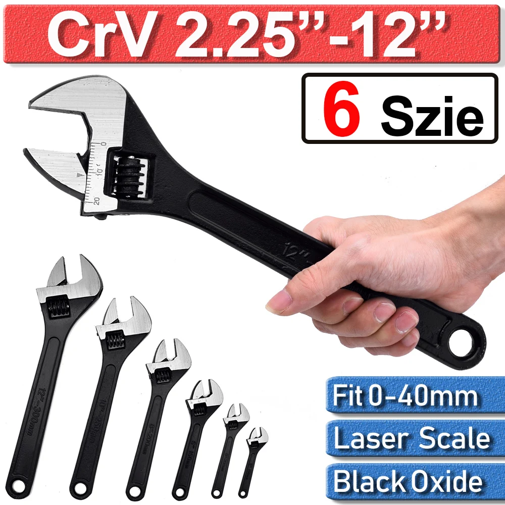 Mini Ajustable Spanner Wrench Adjustable Wrench Alloy Spanner Black Oxide Large Repair Tool For Water Pipe Screw Bathroom D20