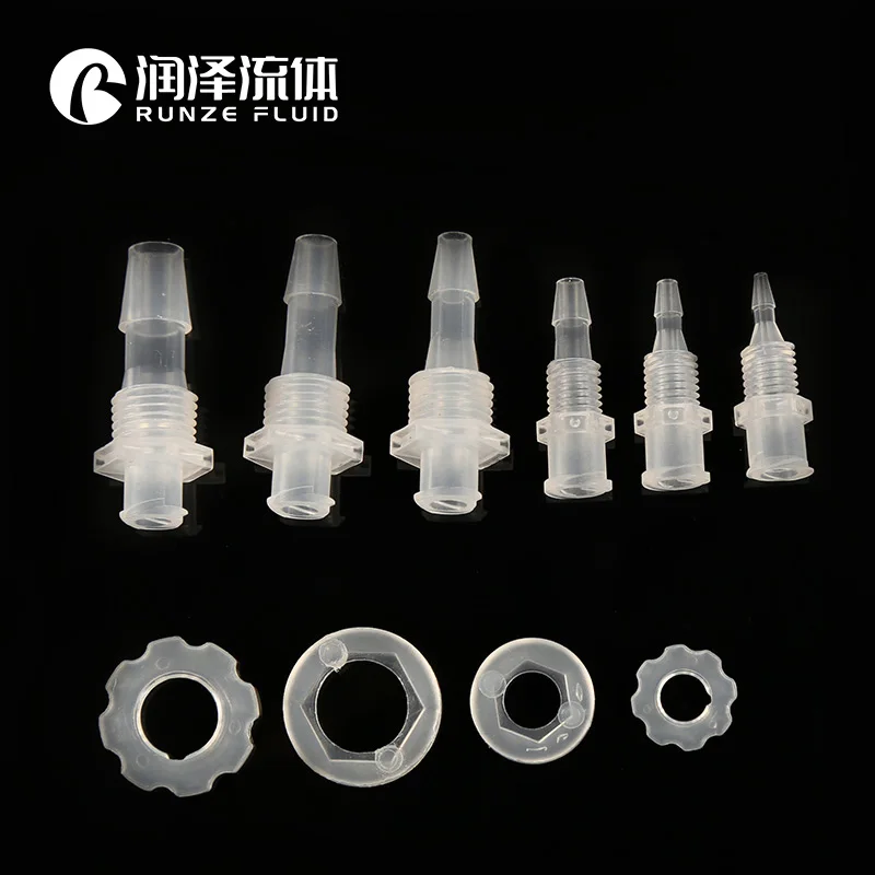 Standard Female Luer Bulkhead Fitting Medical Grade PP material for Flexible Tubing Connection