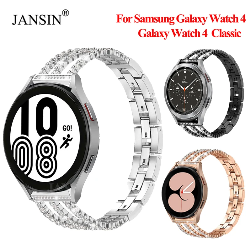 

Ремешок для Samsung Galaxy Watch 4 Classic 42 мм 46 мм, браслет со стразами для Samsung Galaxy Watch 4 40 мм 44 мм, женский браслет