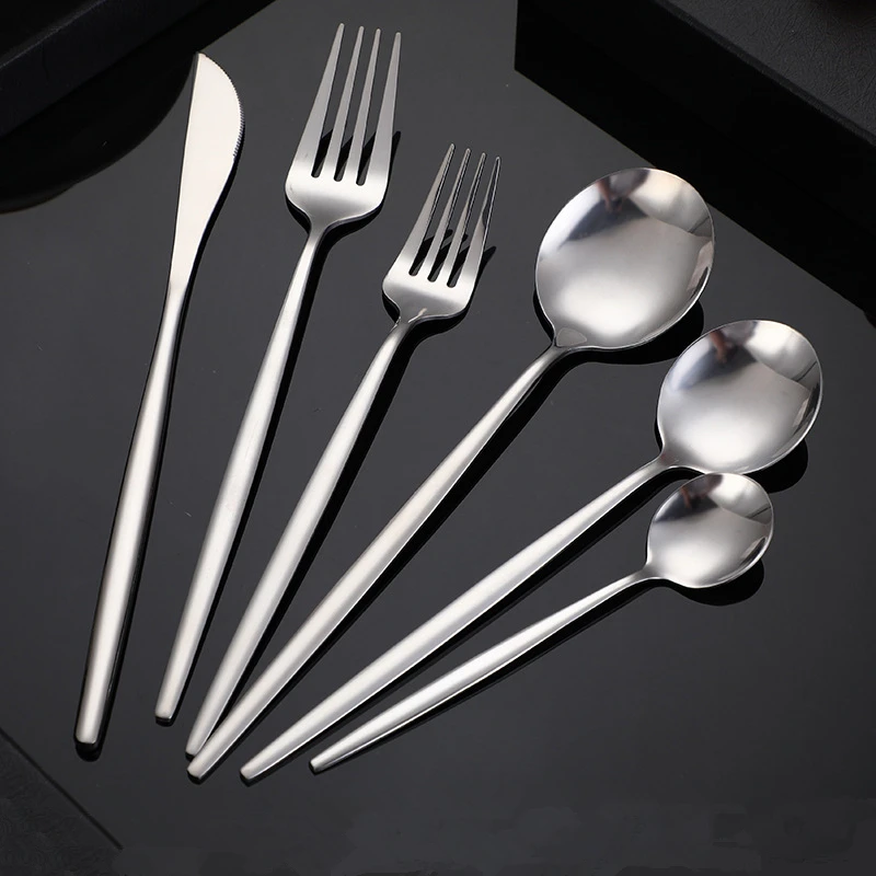 304 Korean Stainless Steel Tableware Cutlery for Home Kitchen Utensils Steak Knife Fork Spoon Chopsticks Teaspoon Dinnerware