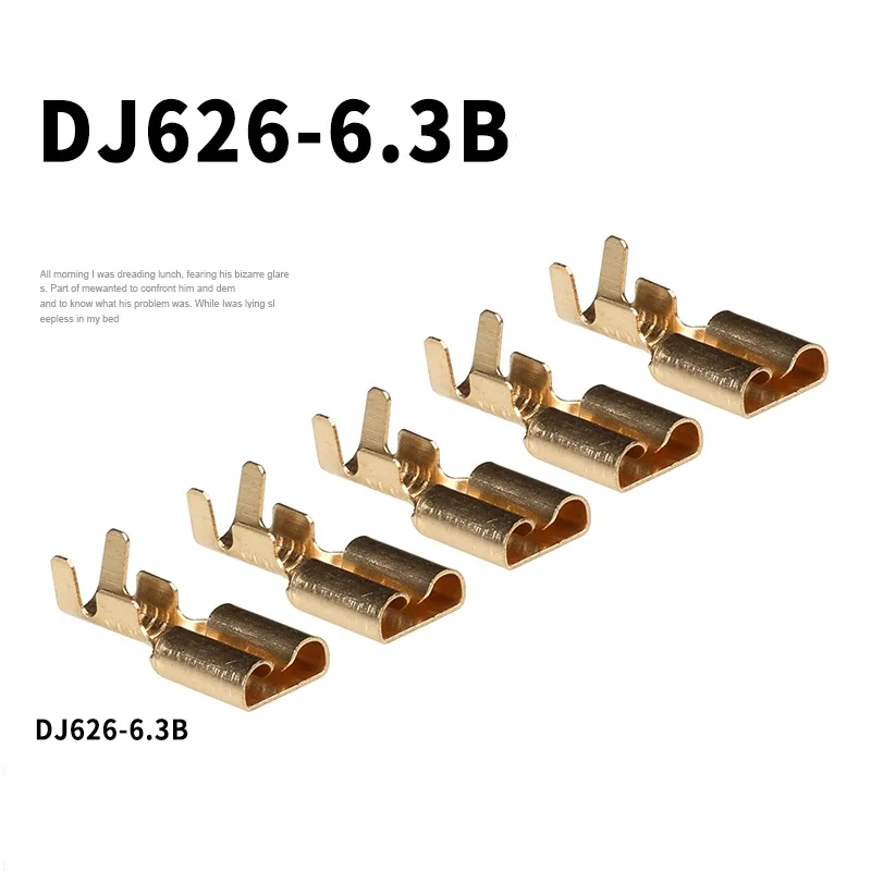 100-500pcs H62 brass tinned 6.3mm automotive terminal Automotive connector female terminal DJ626-6.3B