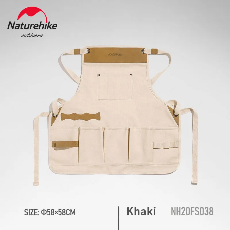 

Naturehike Outdoor Multifunction Work Cowhide Apron Camping Gardening Barbecue Multi Pocket Design Wearresisting Working Clothes