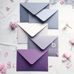 Blue Gray Purple Series 5pcs/pack Solid Color Gift Envelopes European Envelopes For Card, Post Card, Greeting Card, Paper Letter