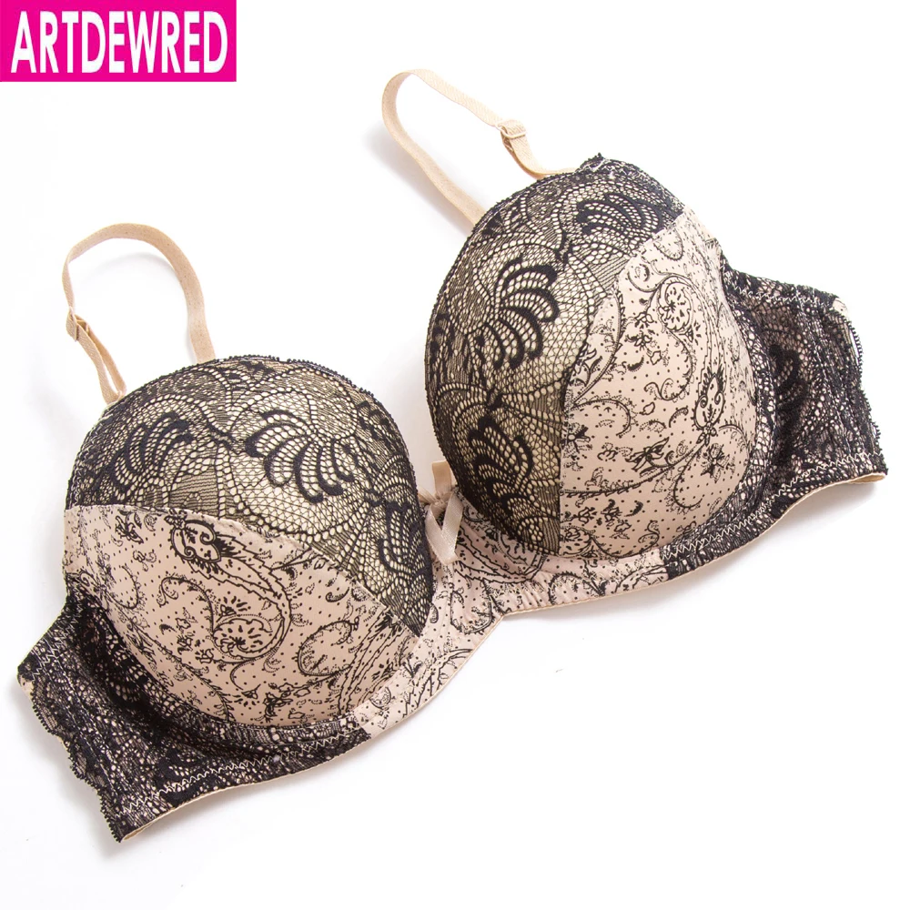 Dámské podprsenky s potiskem ňader, sexy spodní prádlo s květinovou krajkou a kosticemi, braletka BH, plus velikost, podprsenka CD DD E - náhled 5