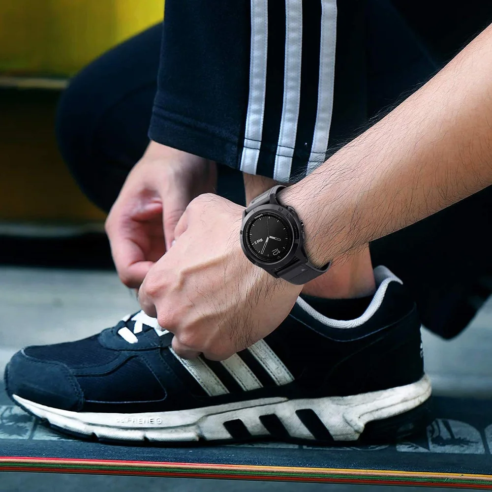 Yayuu Band untuk Garmin Fenix 6/5/Fenix 5 Plus/Forerunner 935/Pendekatan S60/Quatix 5 Rilis Cepat Tali Lembut Silicone Watch Band