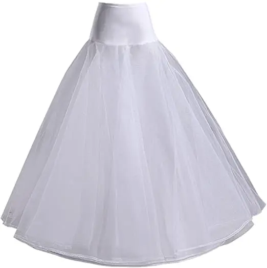 Romantische boden lange A-Linie Petticoats für Frauen ein Reifen für Brautkleid Unterrock Krinoline Hochzeit Accessoires