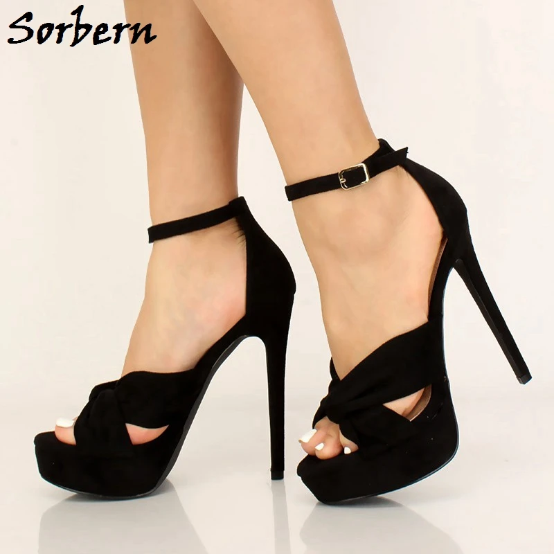 Sorbern Summer Style Sandals For Women Shoes High Heel Platform Cross Strap Ankle Strap Shoes Women Size 6 Prom Heels More Color