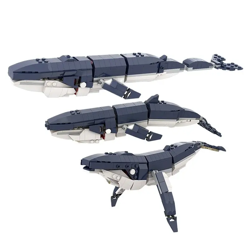 DIY 7 In 1 Whales Model Building Block Bricks MOC Ocean Polar Zoo Series Animal Killer Toys Kids Boys Education Best Gifts