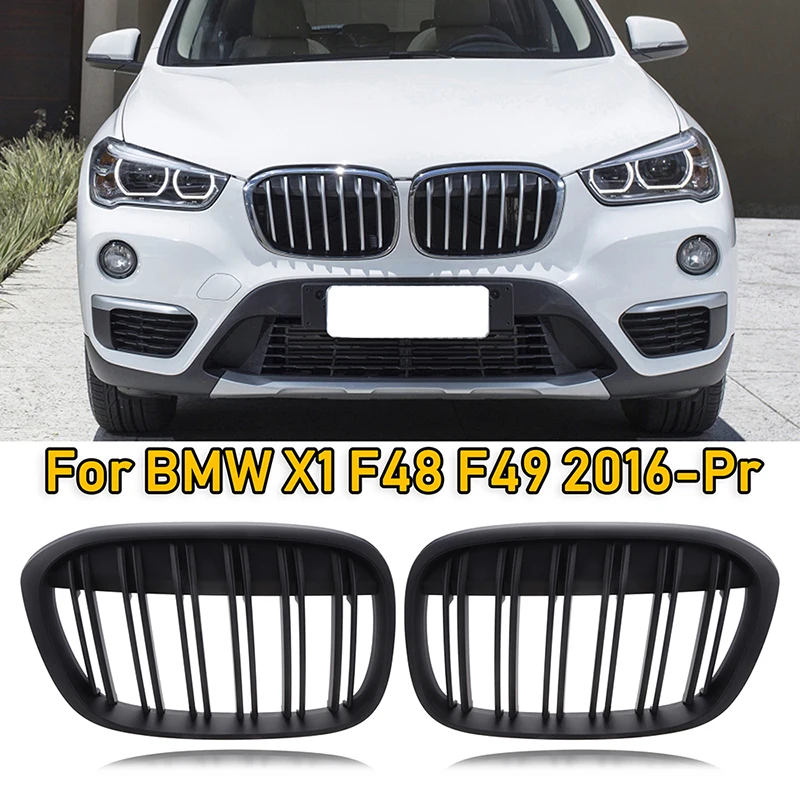 

2pcs Car Front Bumper Kidney Grille Fit For BMW X1 F48 F49 2016-2019 XDrive Racing Grills Decoration Car Replacement Accessories