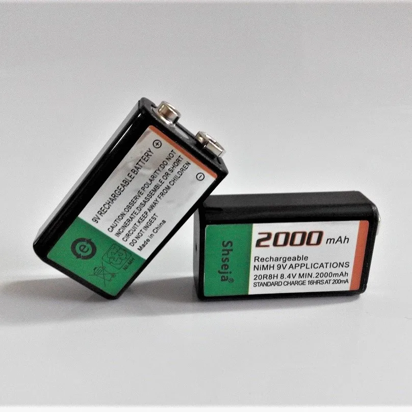 9 v Ni-MH 2000mAh Rechargeable Battery 6F22 Battery for RC Helicopter Model Metal Detector Microphone