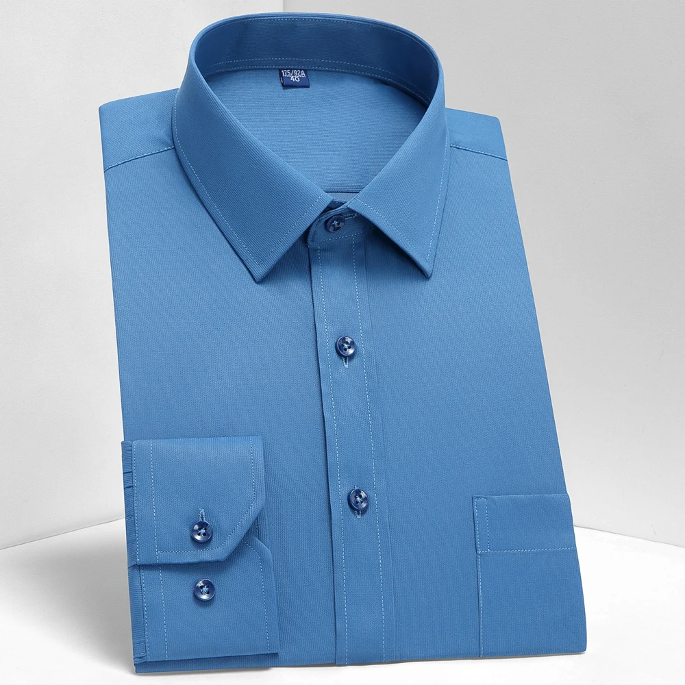 Camicia da lavoro a maniche lunghe da ufficio per intervista da uomo camicia da lavoro classica classica a maniche lunghe a maniche lunghe Slim Fit