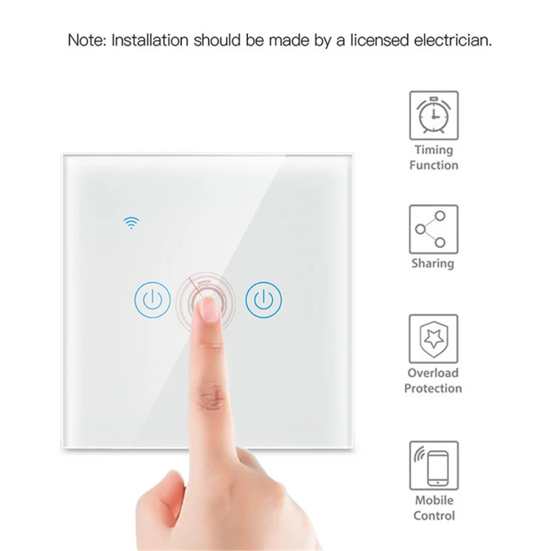 Tuya WiFi Licht Schalter arbeit mit oder Keine Neutralen Draht 1/2/3/4 gang EU/UK Smart Wand Schalter Funktioniert Mit alexa Google Hause Smart Leben