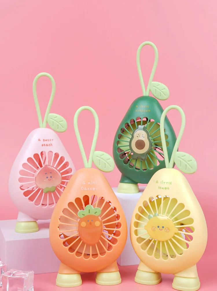 Summer Out-going Mini Electric Fans Ventiladores Avocado USB Charging Fan Student Dormitary Portable Mini Fruit Shape Handheld