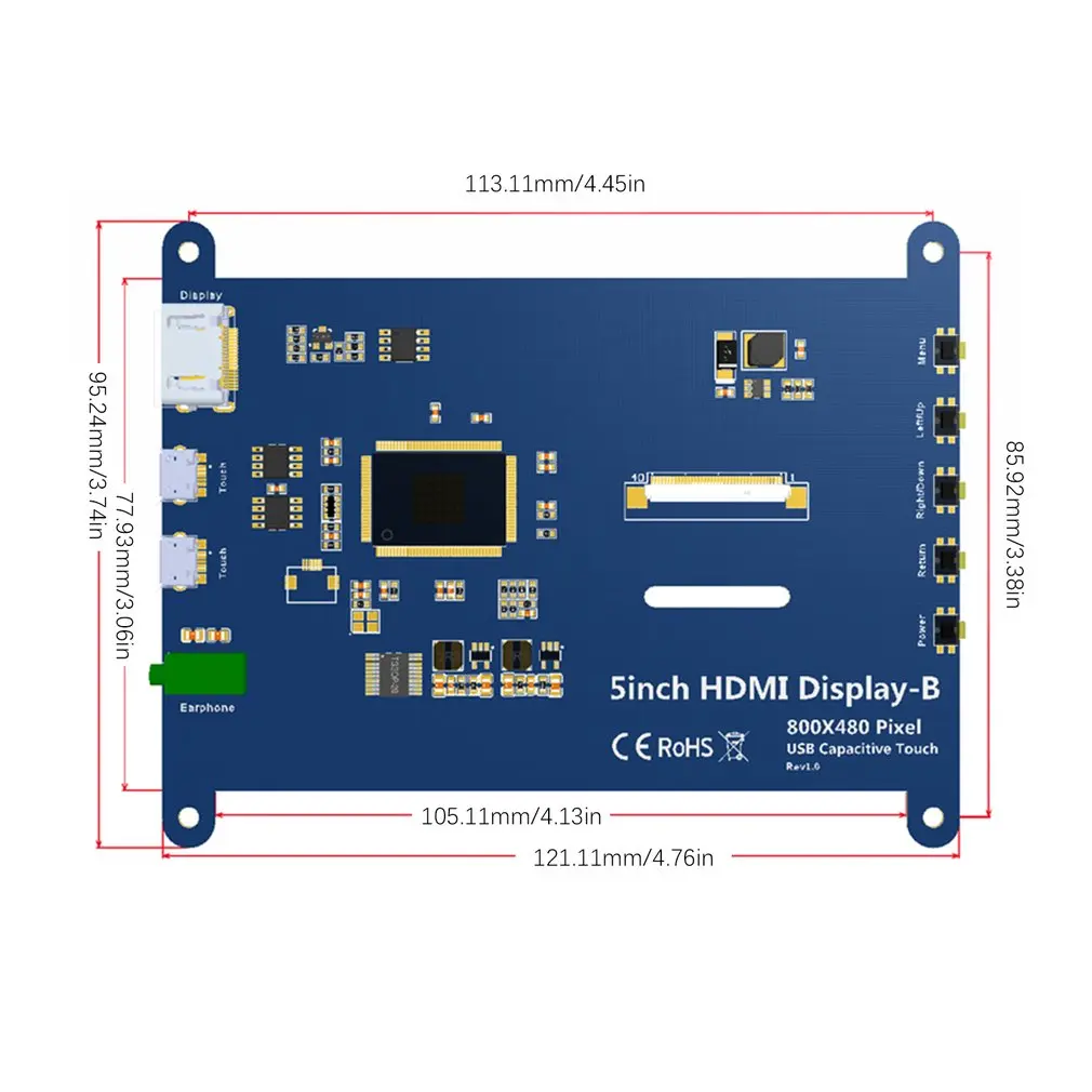 7/5/4/3.5-Inch Lcd Monitor Hdmi-Compatibel 1024X600 Touch Capacitieve Scherm Voor Raspberry Pi 4 Model B 3B +/3B/2B/B + Touch Screen