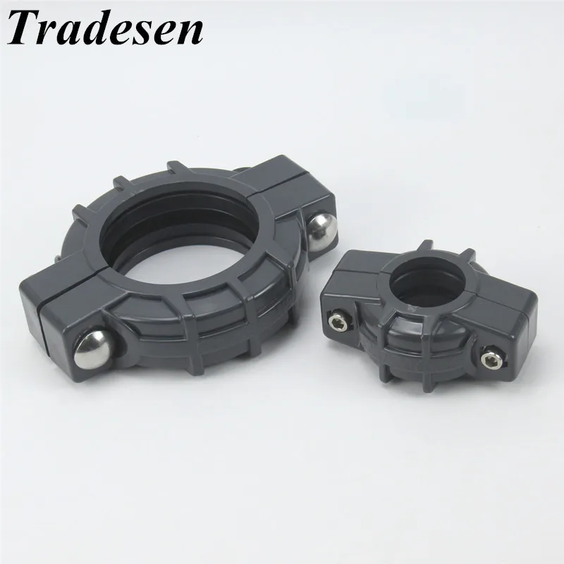 1 stücke UPVC DN32-DN80 Slot hülse joint Clamp Stecker Garten Bewässerung Wasser PVC Rohr Adapter Mechanische Rohr Verbindung