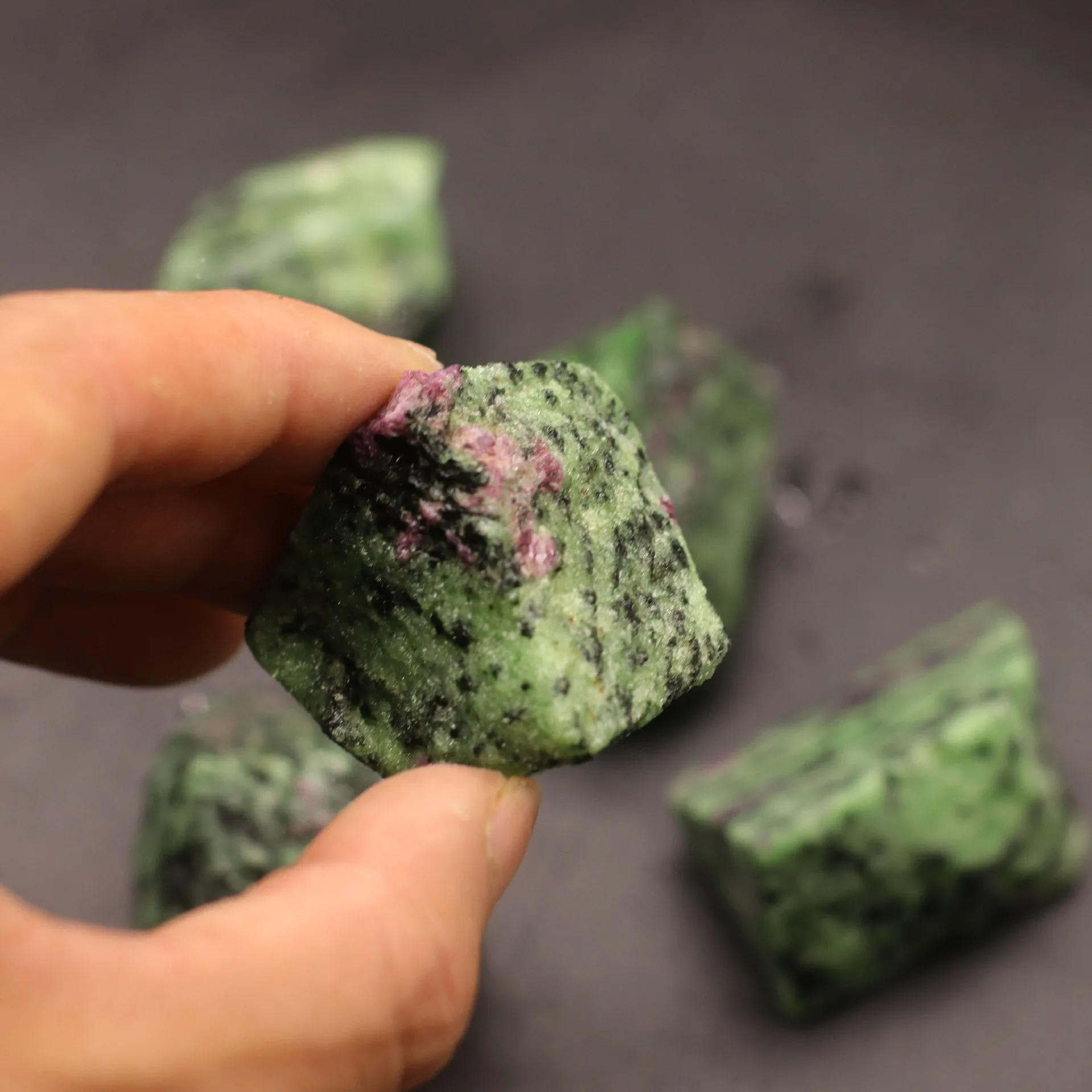 Natural Red and Green Epidote Crystal Rough Raw Gem Stone Reiki Healing Mineral