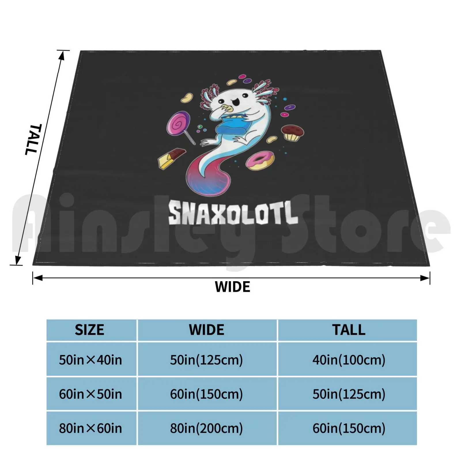 Snaxolotl Funny Kawaii Axolotl Food Lover Gift Blanket Fashion Custom Fans Design Christmas Anyone Their